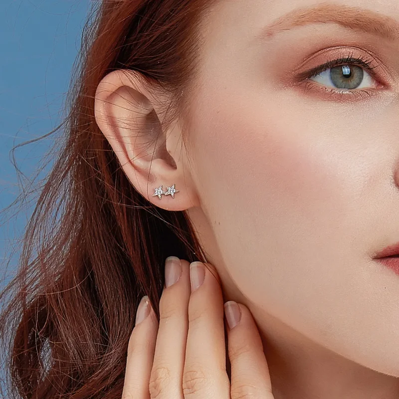 (image for) Pandora Style Star Series - Meteor Stud Earrings - BSE087 - View 6