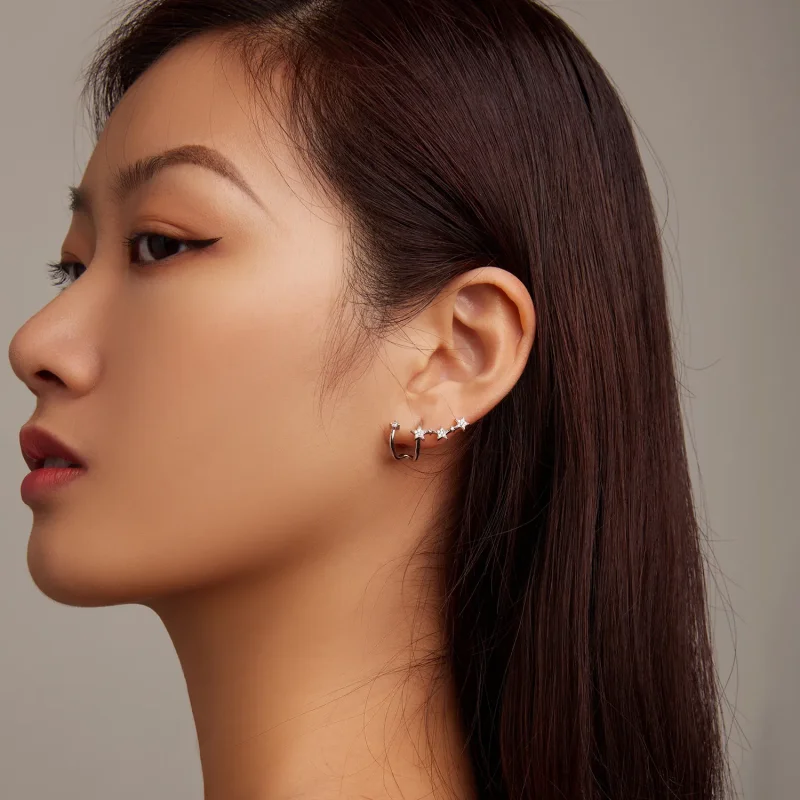 (image for) Pandora Style Star Stud Earrings - BSE700 - View 7