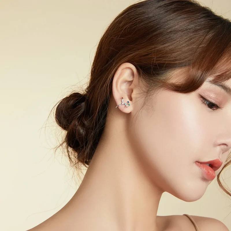 (image for) Pandora Style Star Track Stud Earrings - BSE457 - View 7