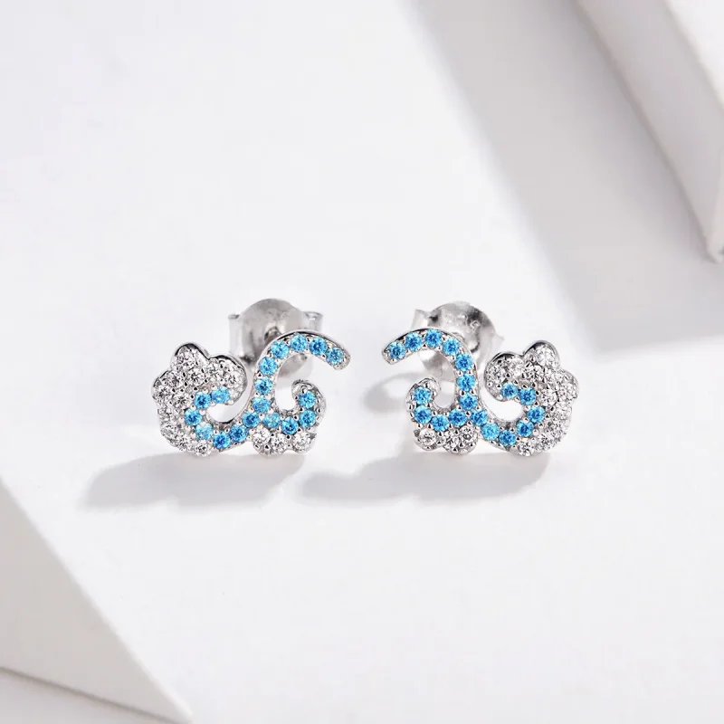 (image for) Pandora Style Summer Spray Stud Earrings - BSE121 - View 3