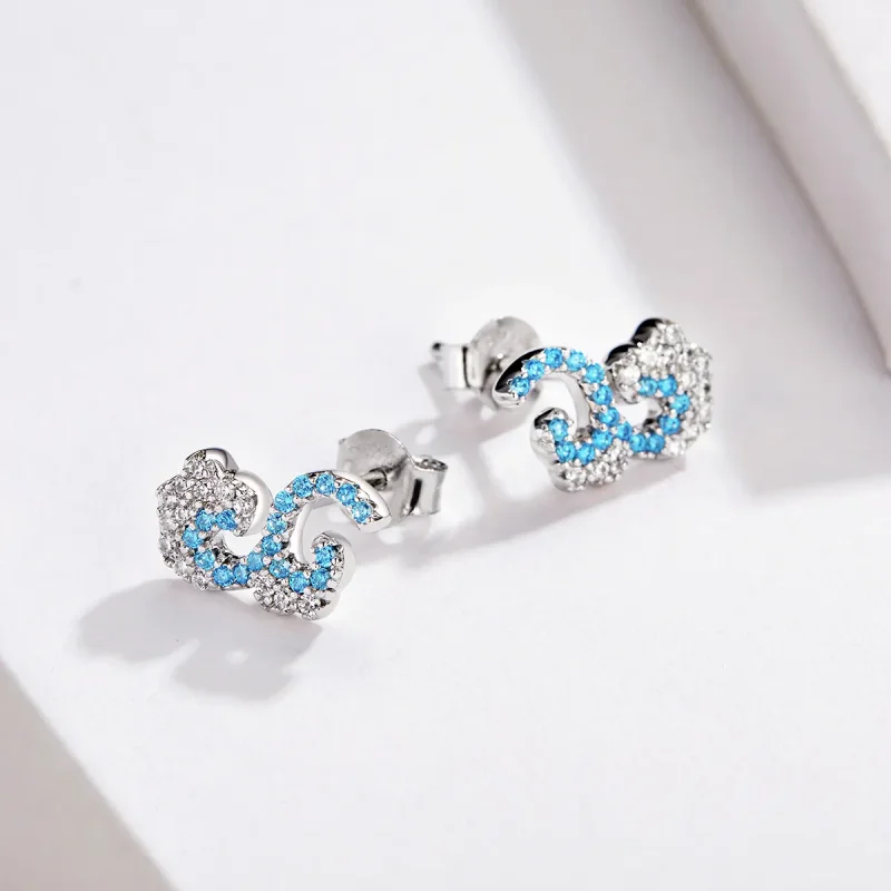 (image for) Pandora Style Summer Spray Stud Earrings - BSE121 - View 4