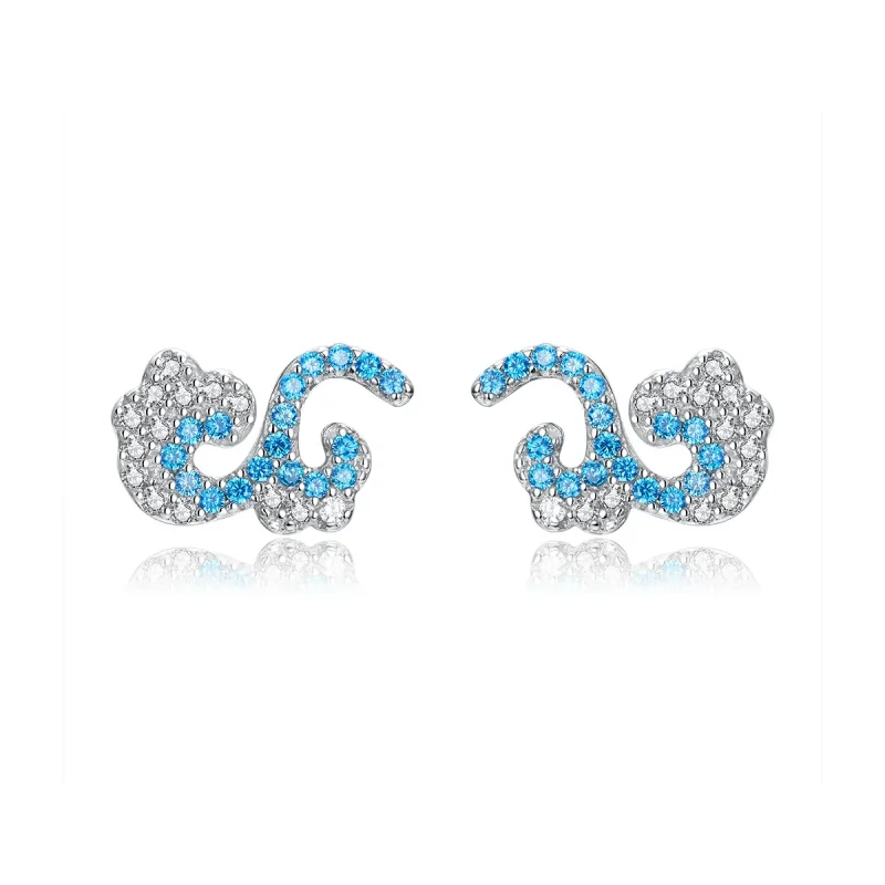 (image for) Pandora Style Summer Spray Stud Earrings - BSE121