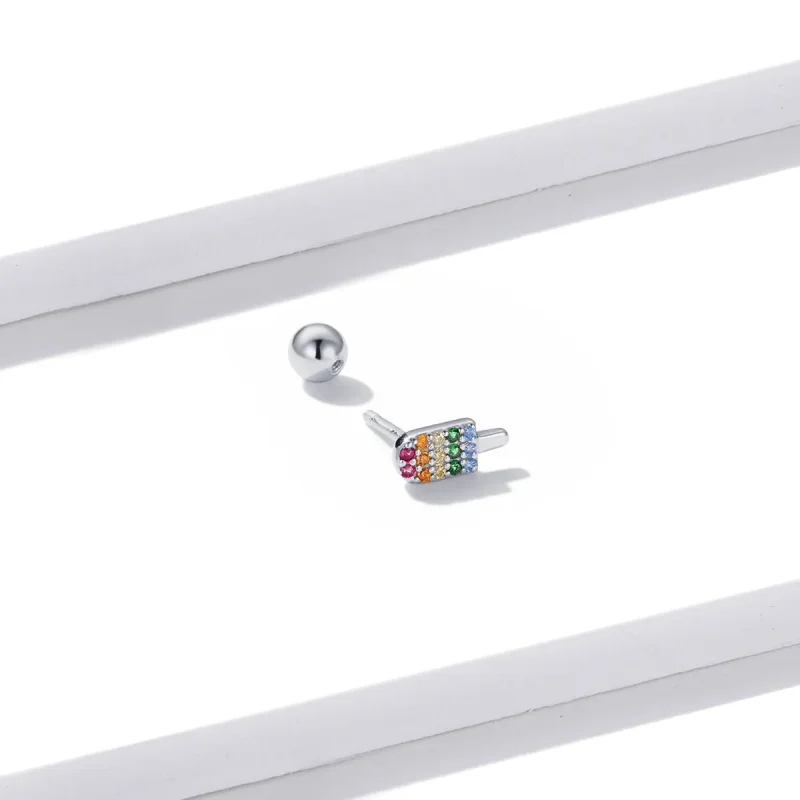 (image for) Pandora Style Summer Sweetheart - Ice Cream Stud Earrings - BSE491-A - View 2