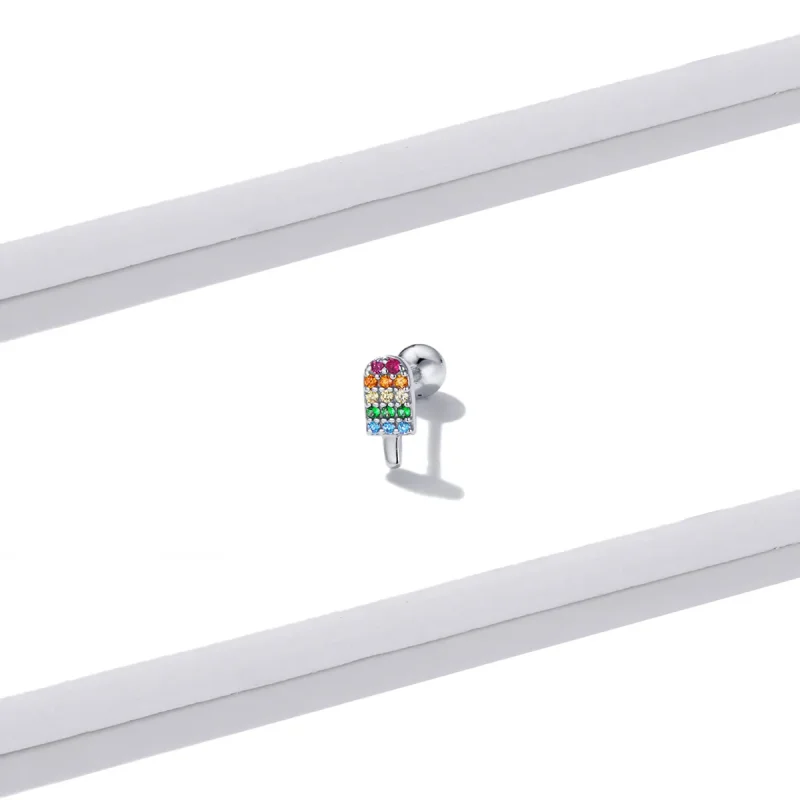 (image for) Pandora Style Summer Sweetheart - Ice Cream Stud Earrings - BSE491-A - View 4