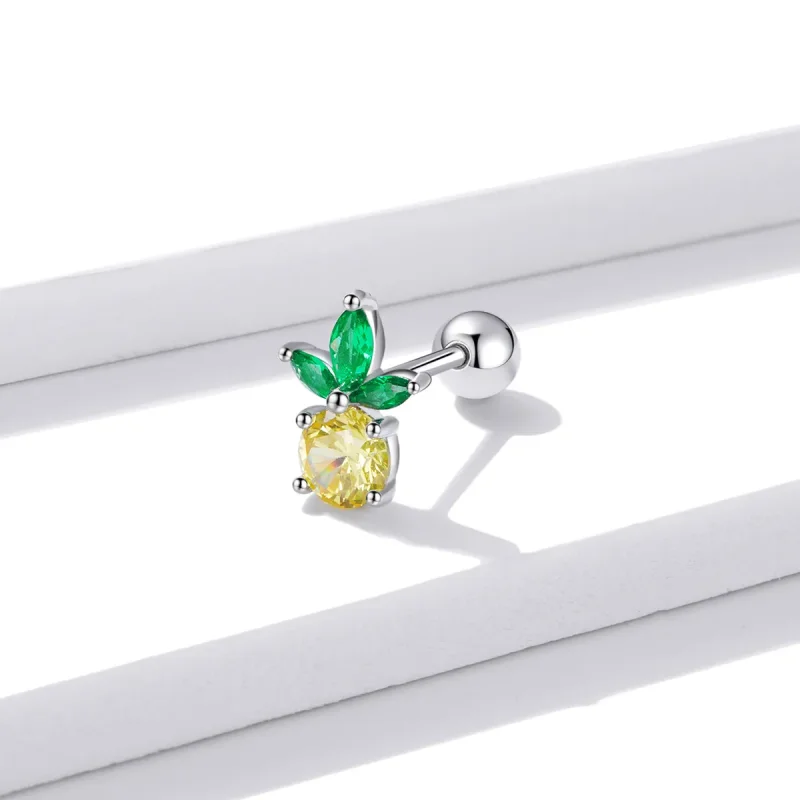 (image for) Pandora Style Summer Sweetheart - Pineapple Stud Earrings - BSE490 - View 2
