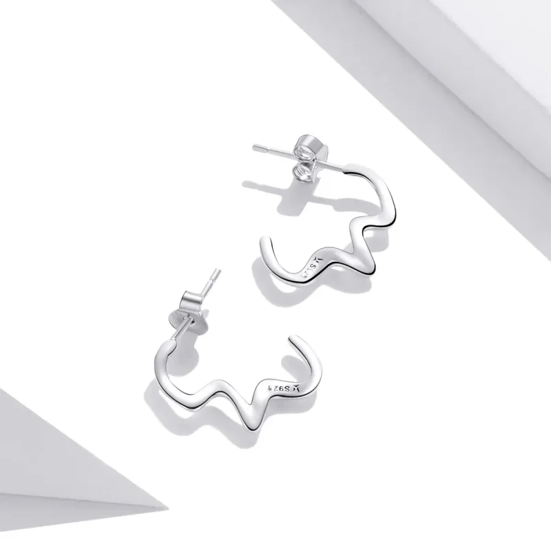 (image for) Pandora Style Summer Waves Stud Earrings - SCE1196 - View 4