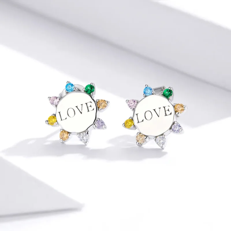 (image for) Pandora Style Sweet Love Stud Earrings - SCE892 - View 2