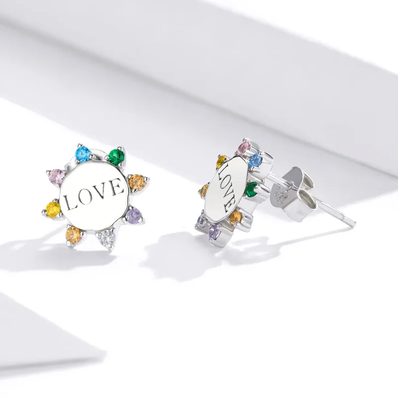 (image for) Pandora Style Sweet Love Stud Earrings - SCE892 - View 3