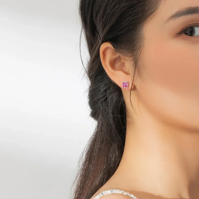 (image for) Pandora Style Tetris Stud Earrings - BSE365 - View 6