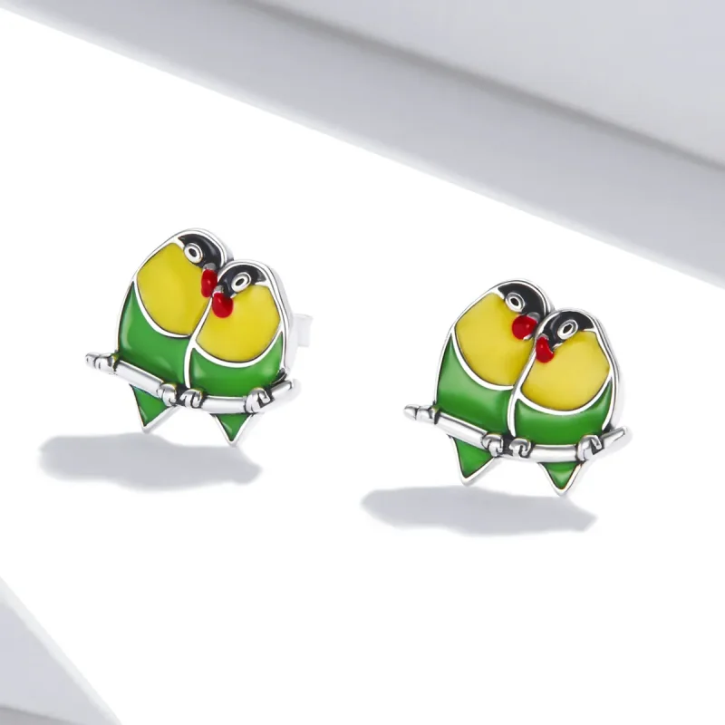 (image for) Pandora Style Two Orioles Stud Earrings - SCE1278 - View 2