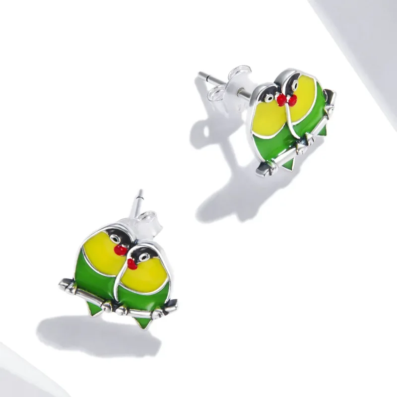 (image for) Pandora Style Two Orioles Stud Earrings - SCE1278 - View 3
