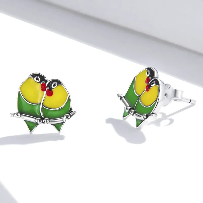 (image for) Pandora Style Two Orioles Stud Earrings - SCE1278 - View 4