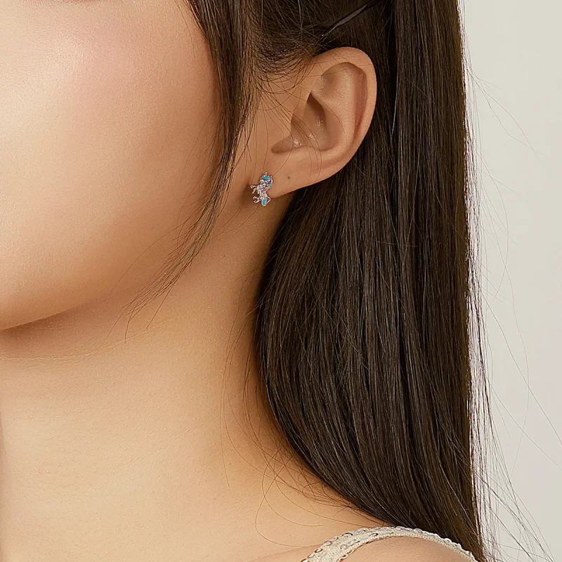 (image for) Pandora Style Unicorn Stud Earrings - BSE352 - View 6