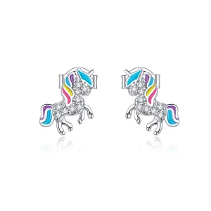 (image for) Pandora Style Unicorn Stud Earrings - BSE352