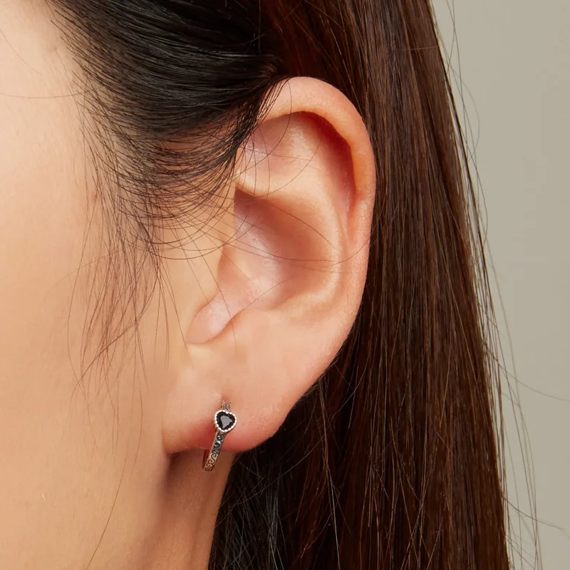 (image for) Pandora Style Vintage Black Zircon Stud Earrings - SCE1520 - View 6
