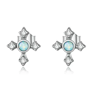 (image for) Pandora Style Vintage Cross Stud Earrings - BSE555