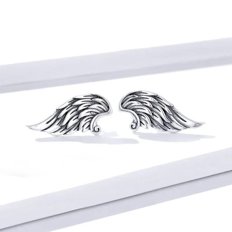 (image for) Pandora Style Wing Stud Earrings - BSE343 - View 2