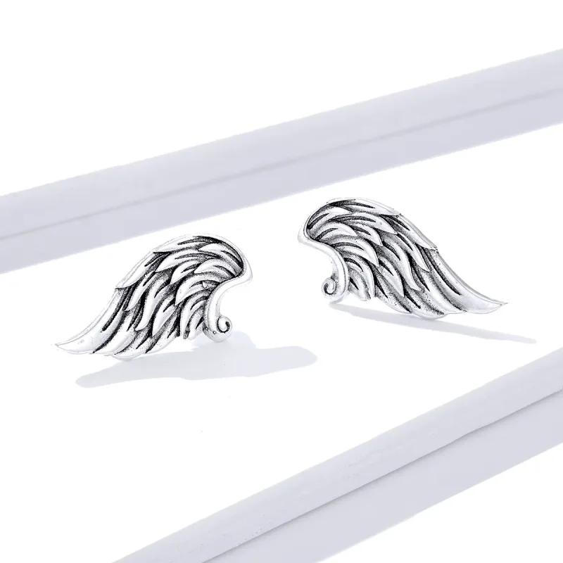 (image for) Pandora Style Wing Stud Earrings - BSE343 - View 3