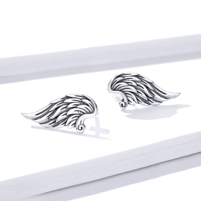(image for) Pandora Style Wing Stud Earrings - BSE343 - View 4