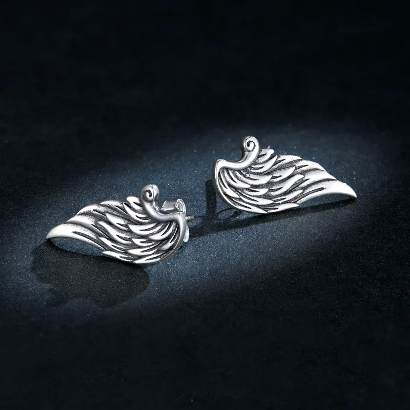 (image for) Pandora Style Wing Stud Earrings - BSE343 - View 5