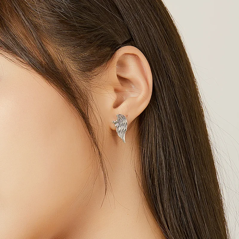 (image for) Pandora Style Wing Stud Earrings - BSE343 - View 7