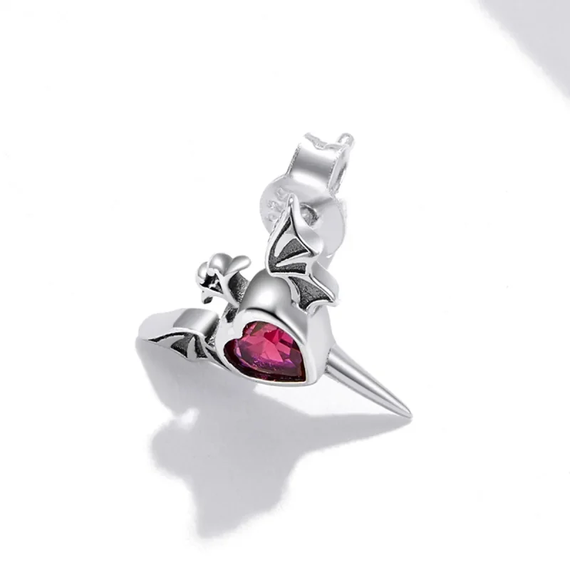 (image for) Pandora Style Wings Love Stud Earrings - SCE1179 - View 2