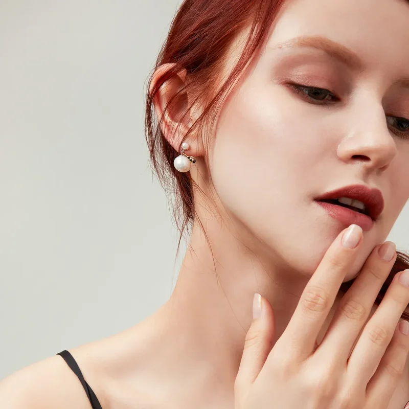 (image for) Pandora Style Woman Flower Stud Earrings - SCE232 - View 10