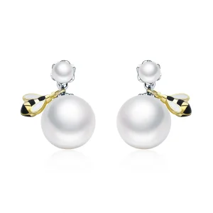 (image for) Pandora Style Woman Flower Stud Earrings - SCE232