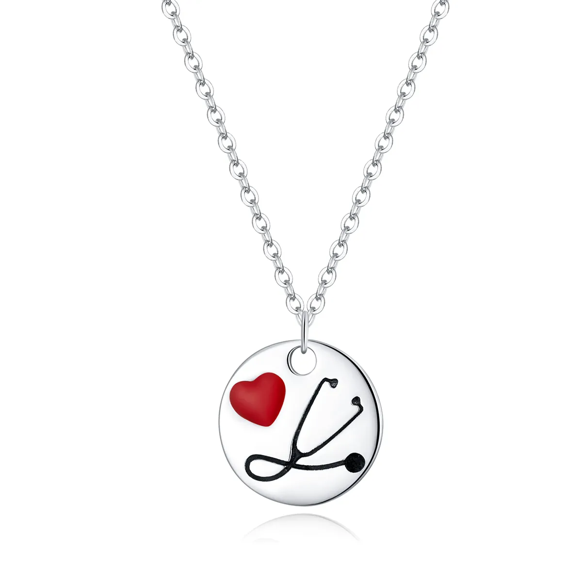 Pandora Style Angel In White Love Stethoscope Pendant Necklace - SCN426