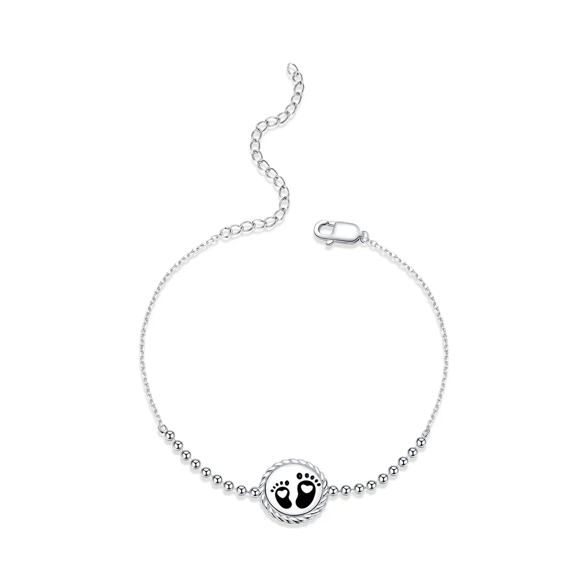 Pandora Style Silver Footprint bracelet - SCB209