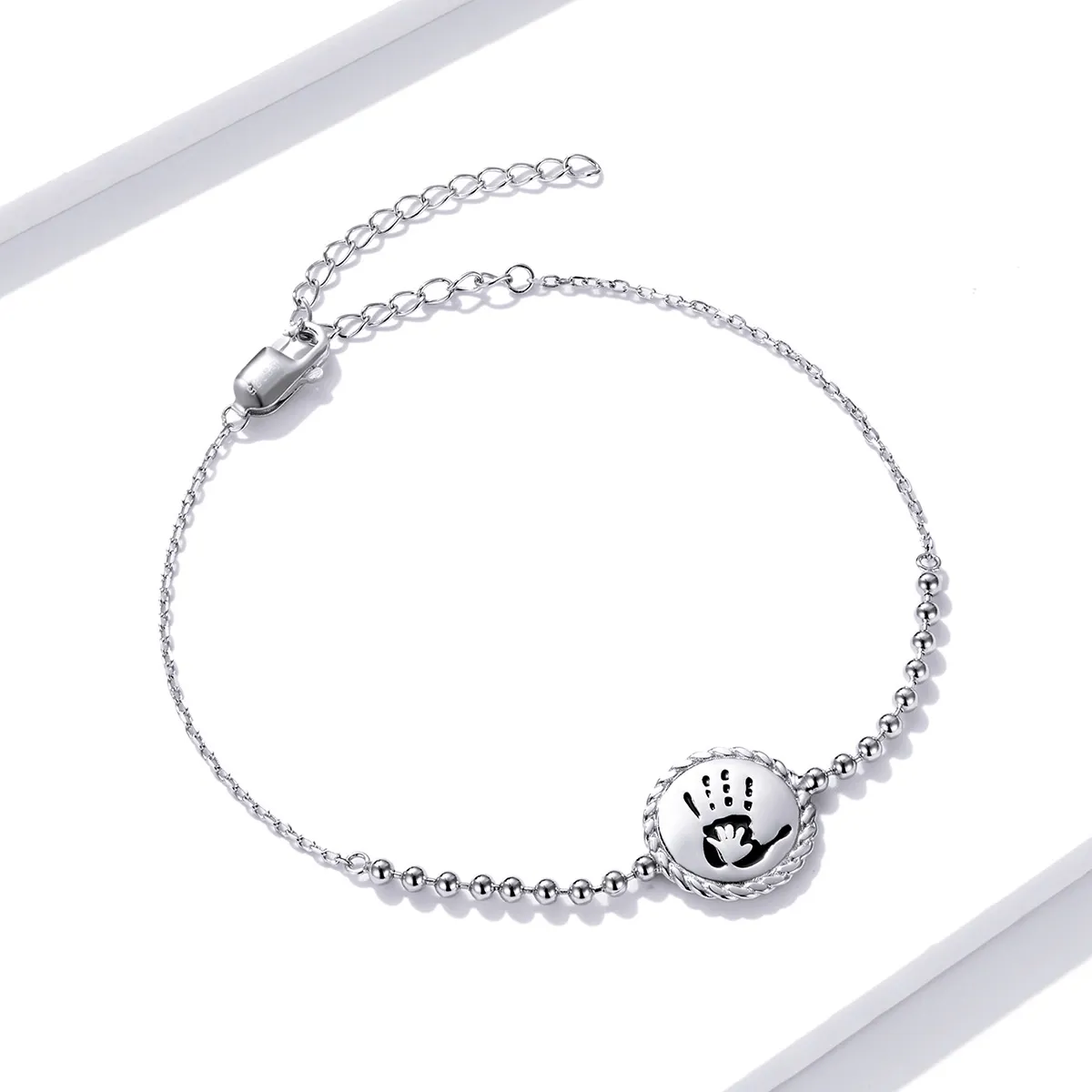 Pandora Style Silver Footprint bracelet - SCB209