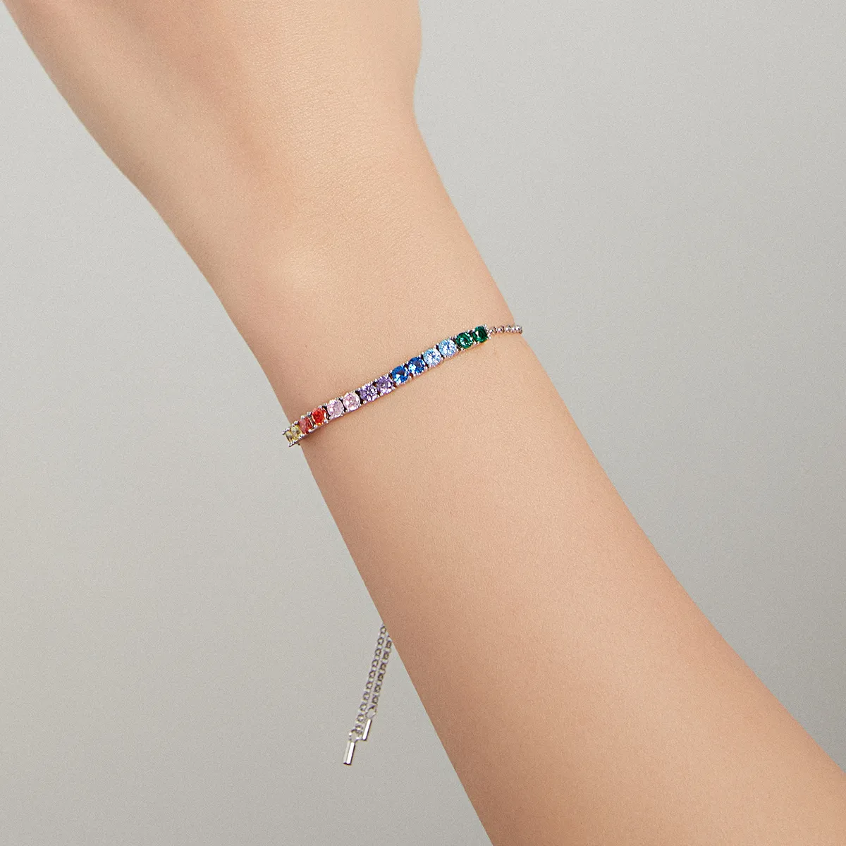 Pandora Style Silver Rainbow Bridge bracelet - SCB213
