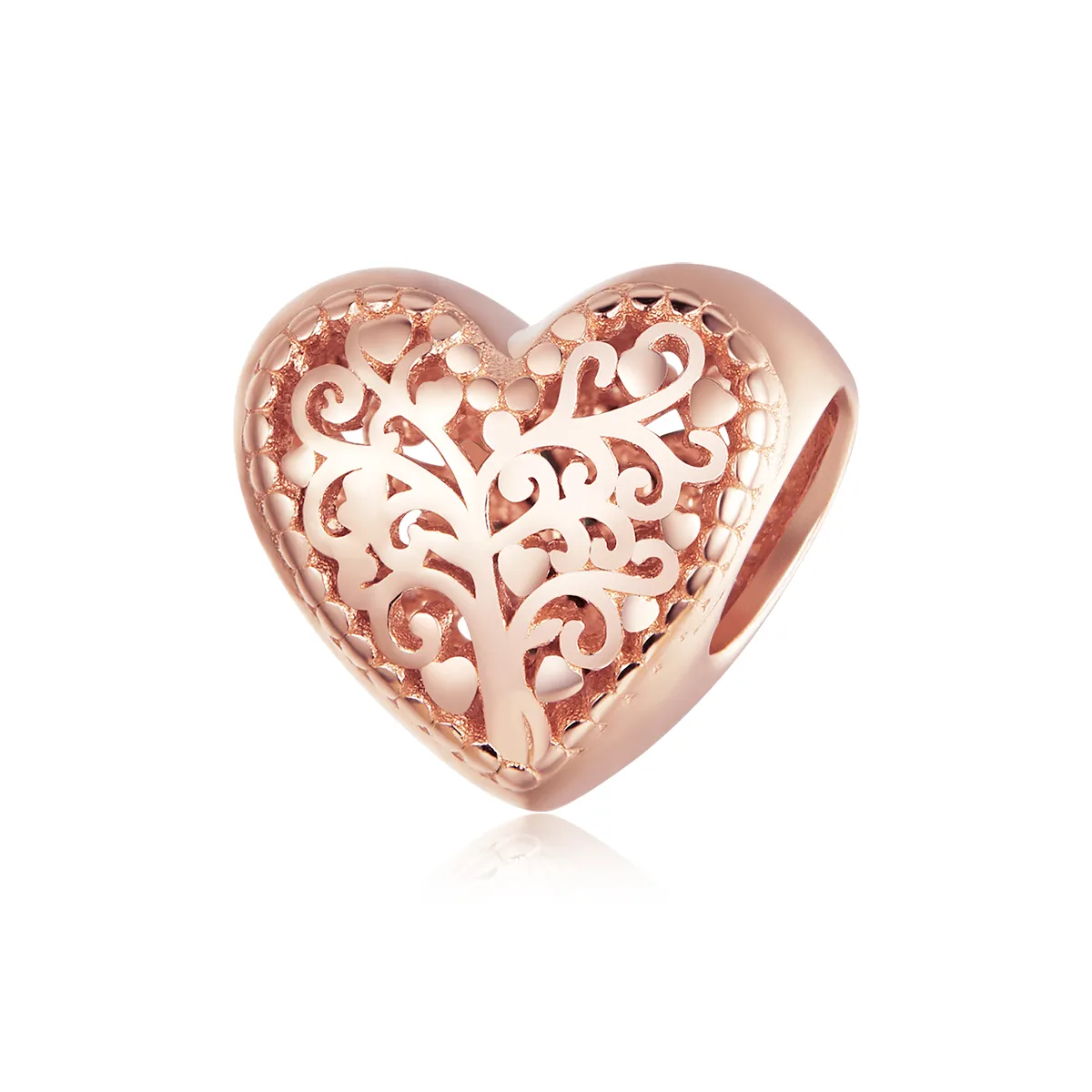 Pandora Style Rose Gold Rose Family Tree Charm - BSC215