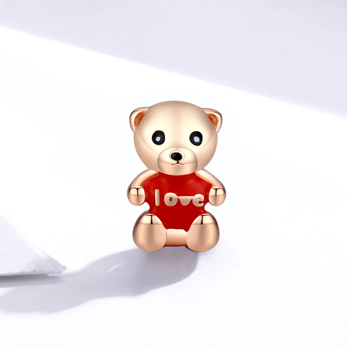 Pandora Style Rose Gold Teddy Bear Charm - BSC228