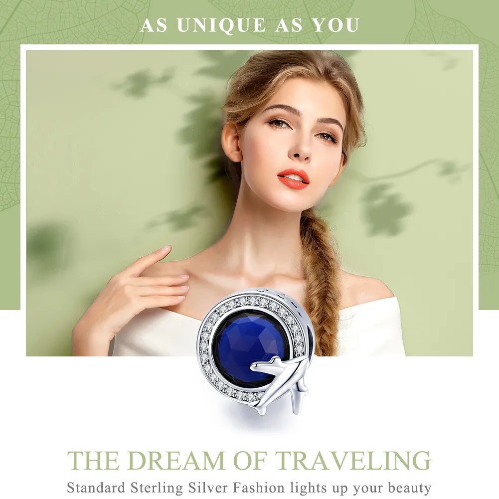 Pandora Style Silver A Dream of Traveling Around Charm - SCC895