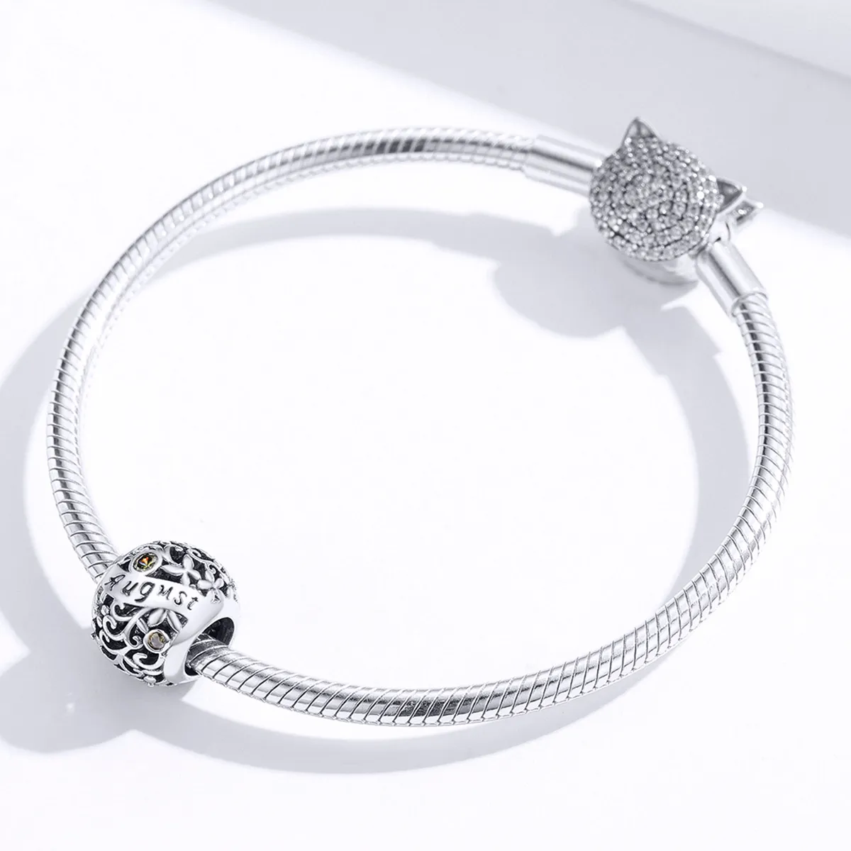 Pandora style silver August Peridot Birthstone Charm SCC1385 8