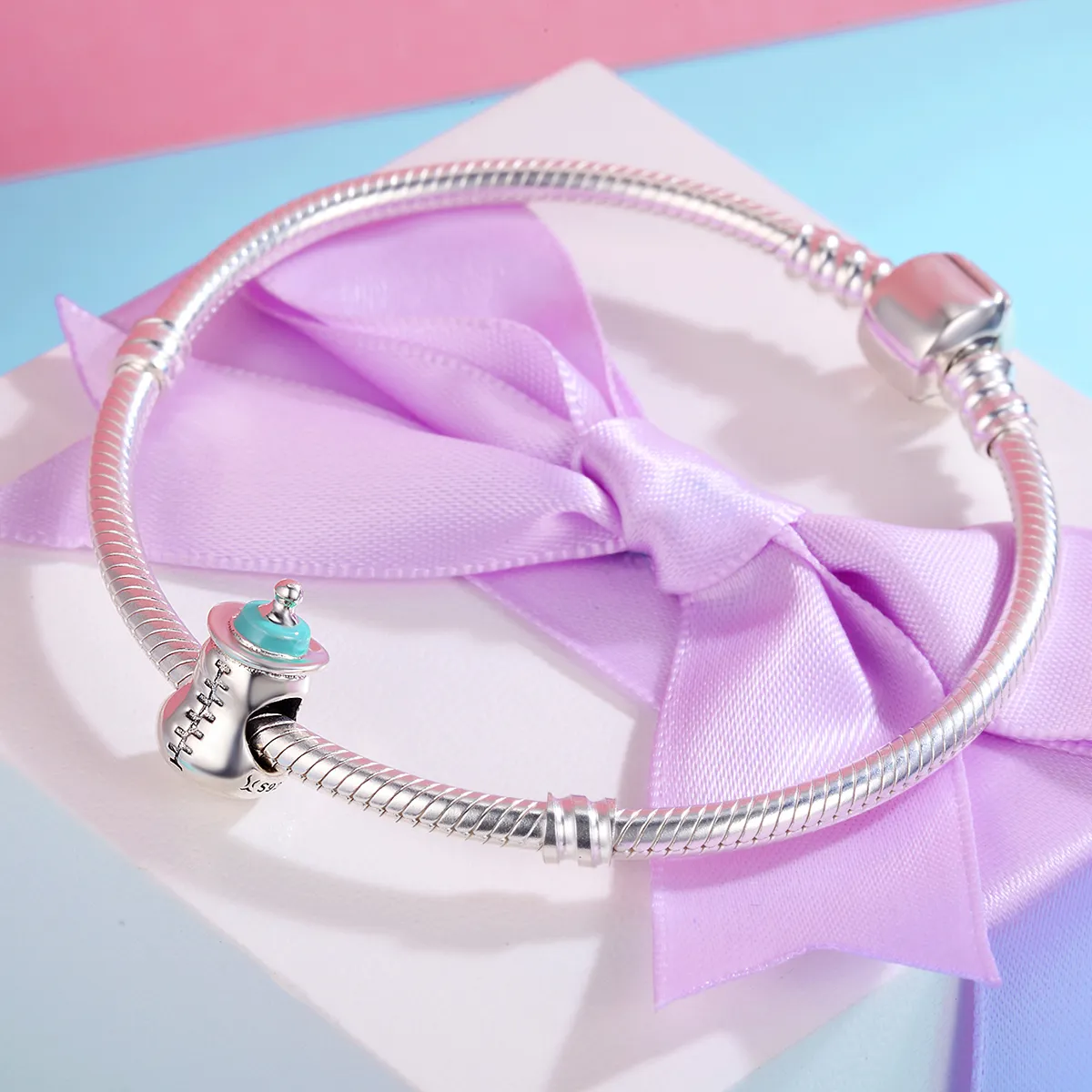 Pandora Style Silver Baby Bottle Charm - SCC361