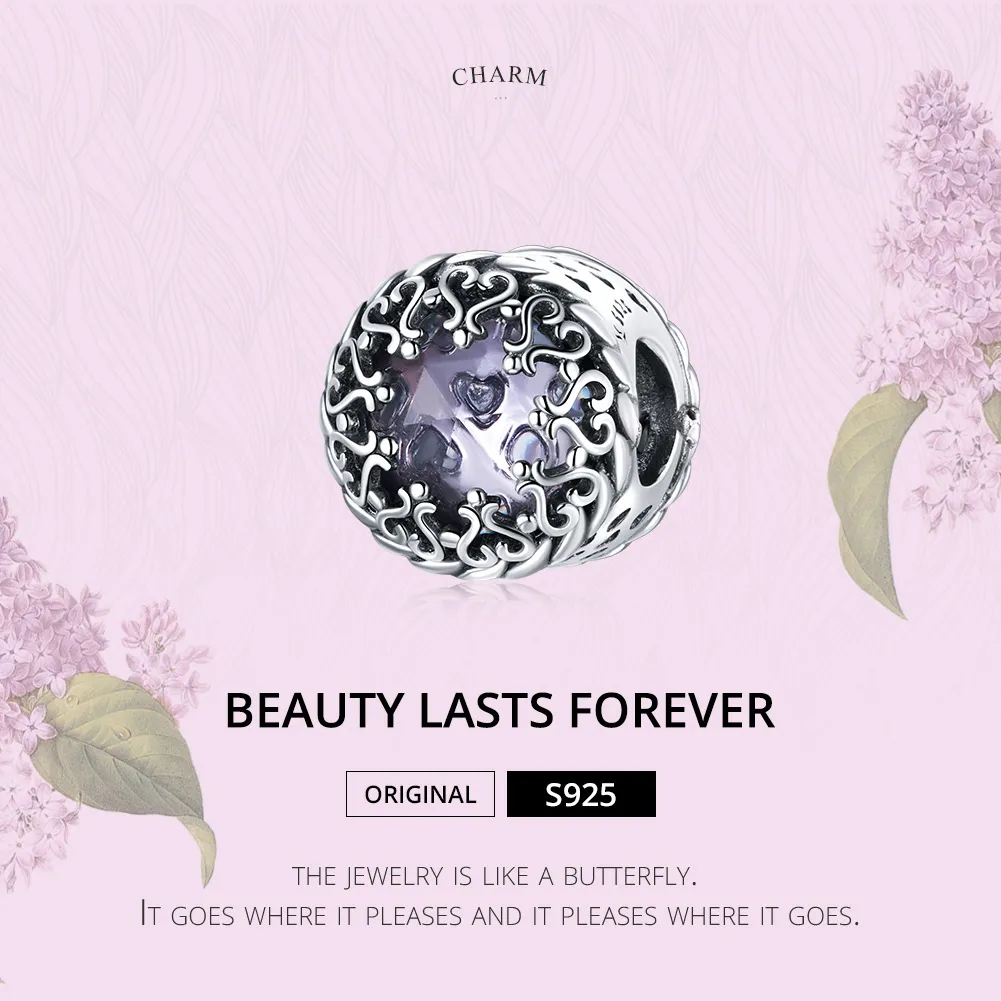 Pandora Style Silver Beauty Lasts Forever Charm - SCC1791