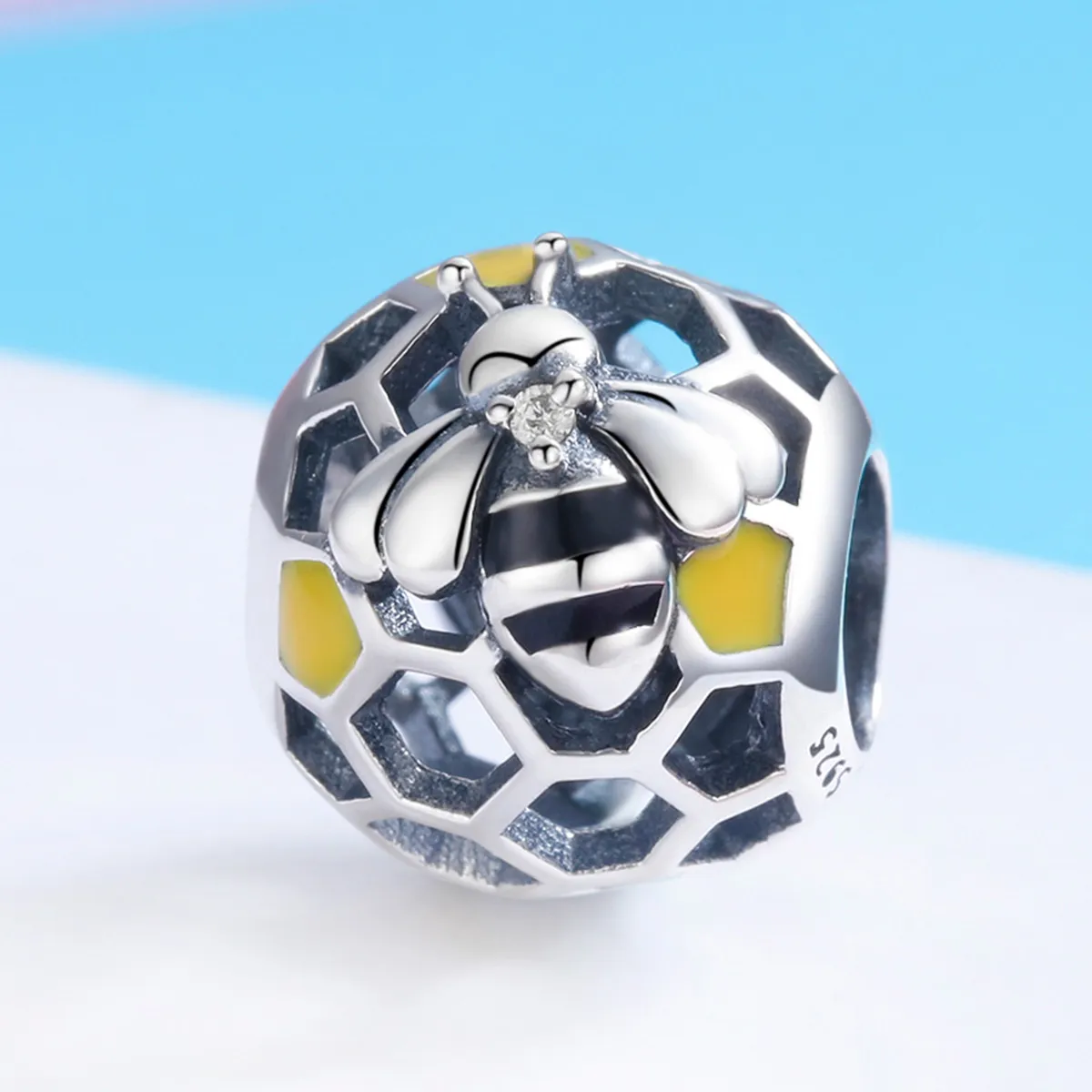 Pandora Style Silver Bee'S Hive Charm - SCC779