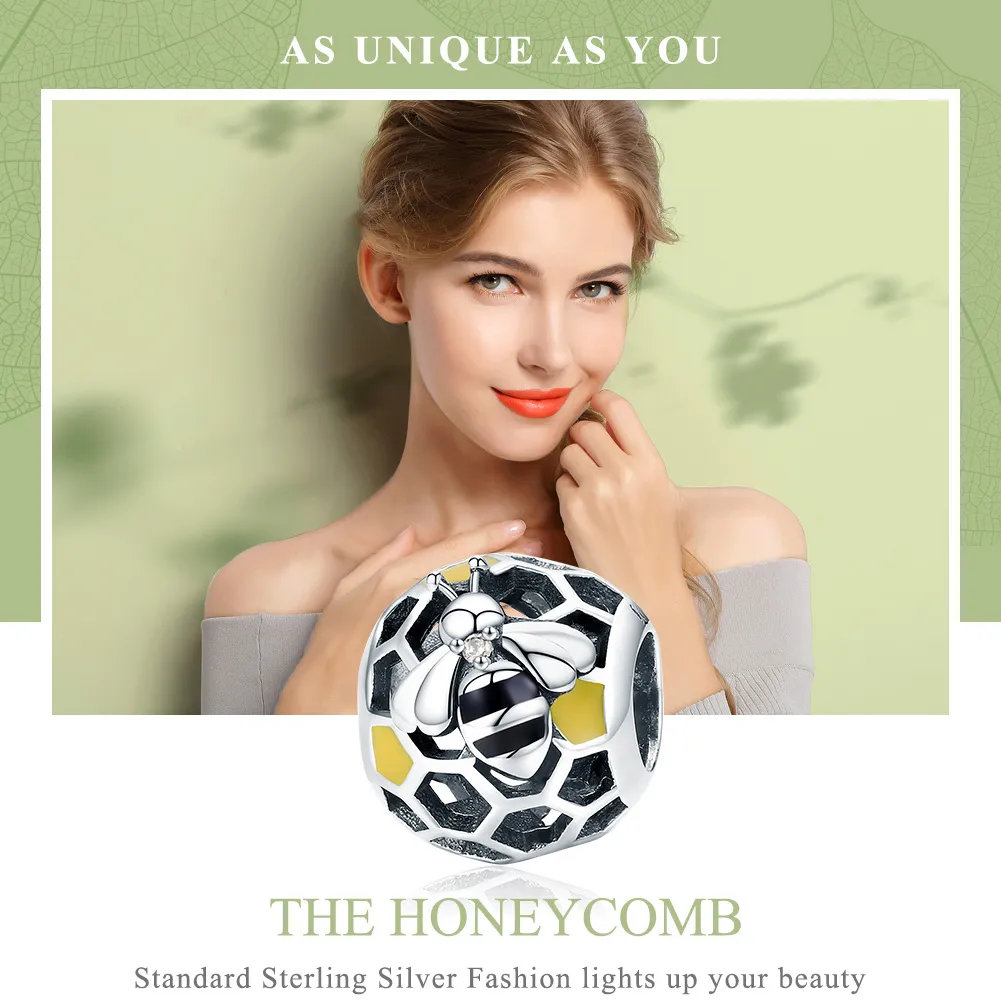 Pandora Style Silver Bee'S Hive Charm - SCC779