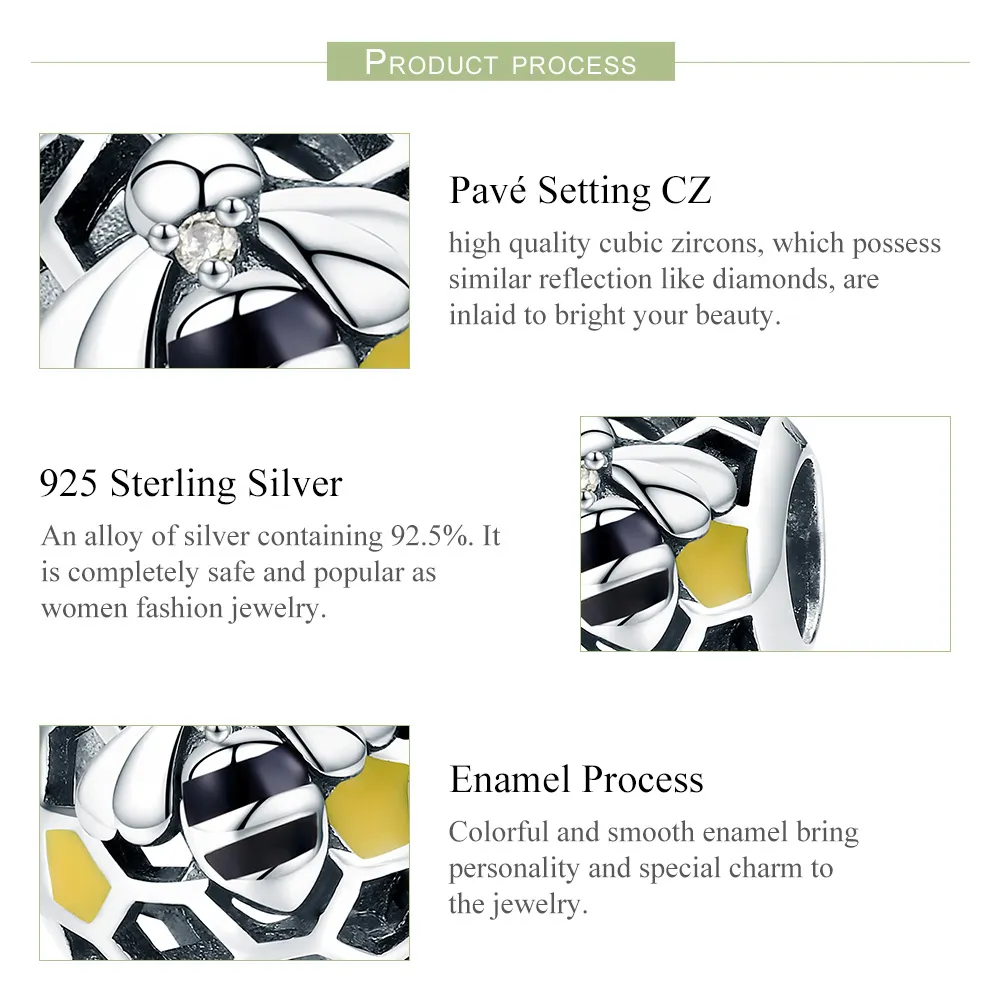 Pandora Style Silver Bee'S Hive Charm - SCC779