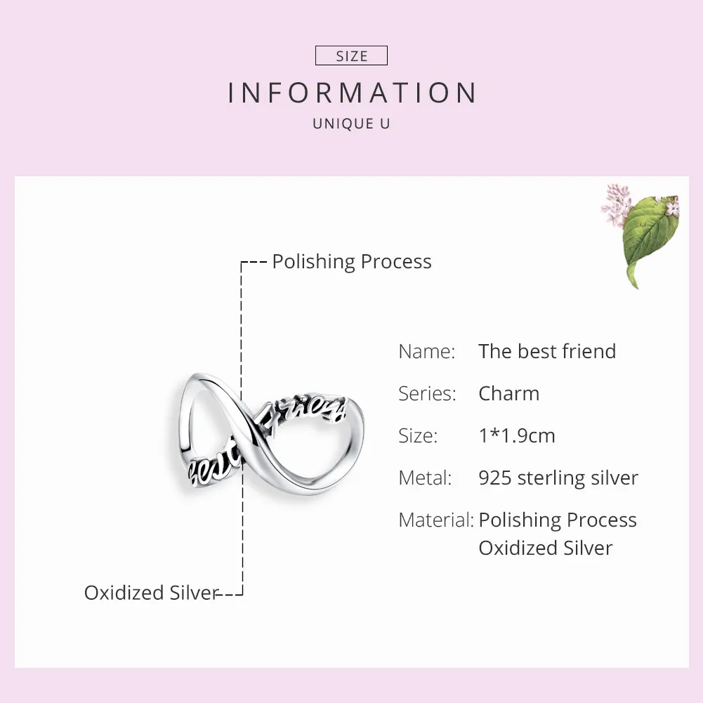 Pandora Style Silver Best Friends Forever Charm - SCC1344
