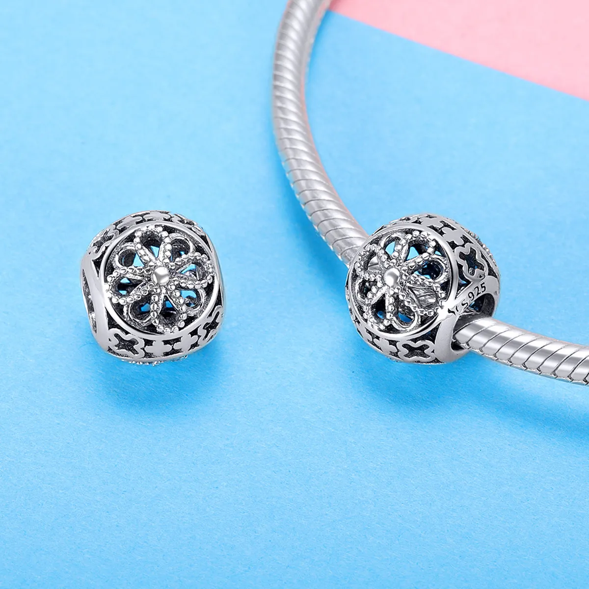 Pandora Style Silver Blossoms Charm - SCC899