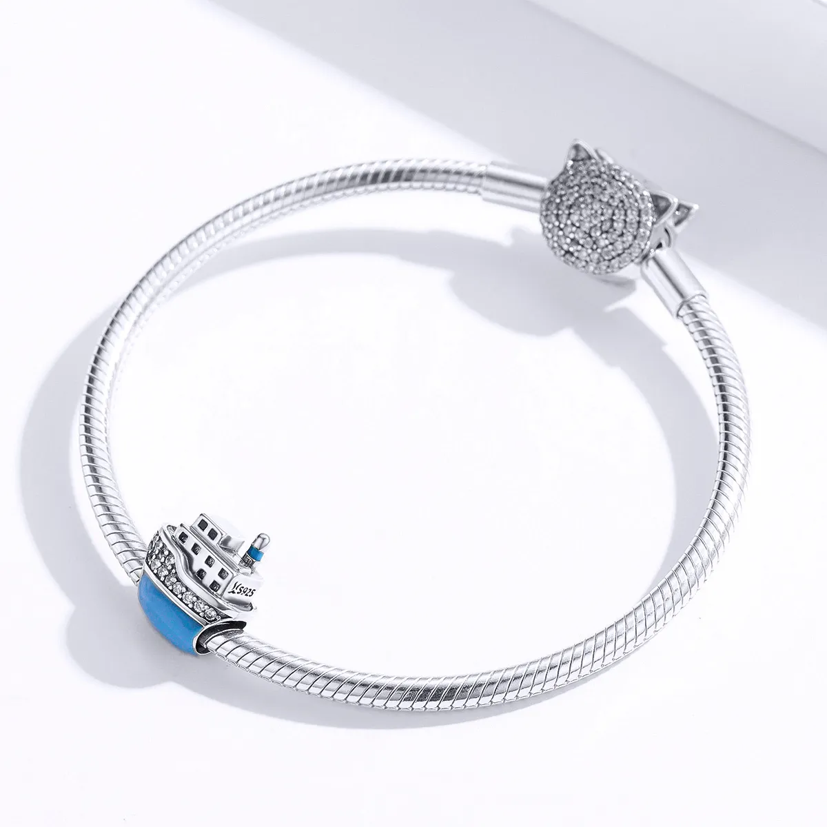 Pandora Style Silver Boat Charm - SCC1379