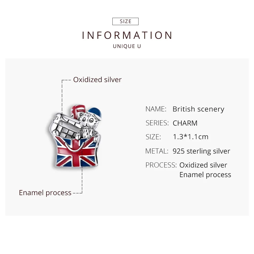 Pandora Style Silver British Gifts Charm - SCC1740