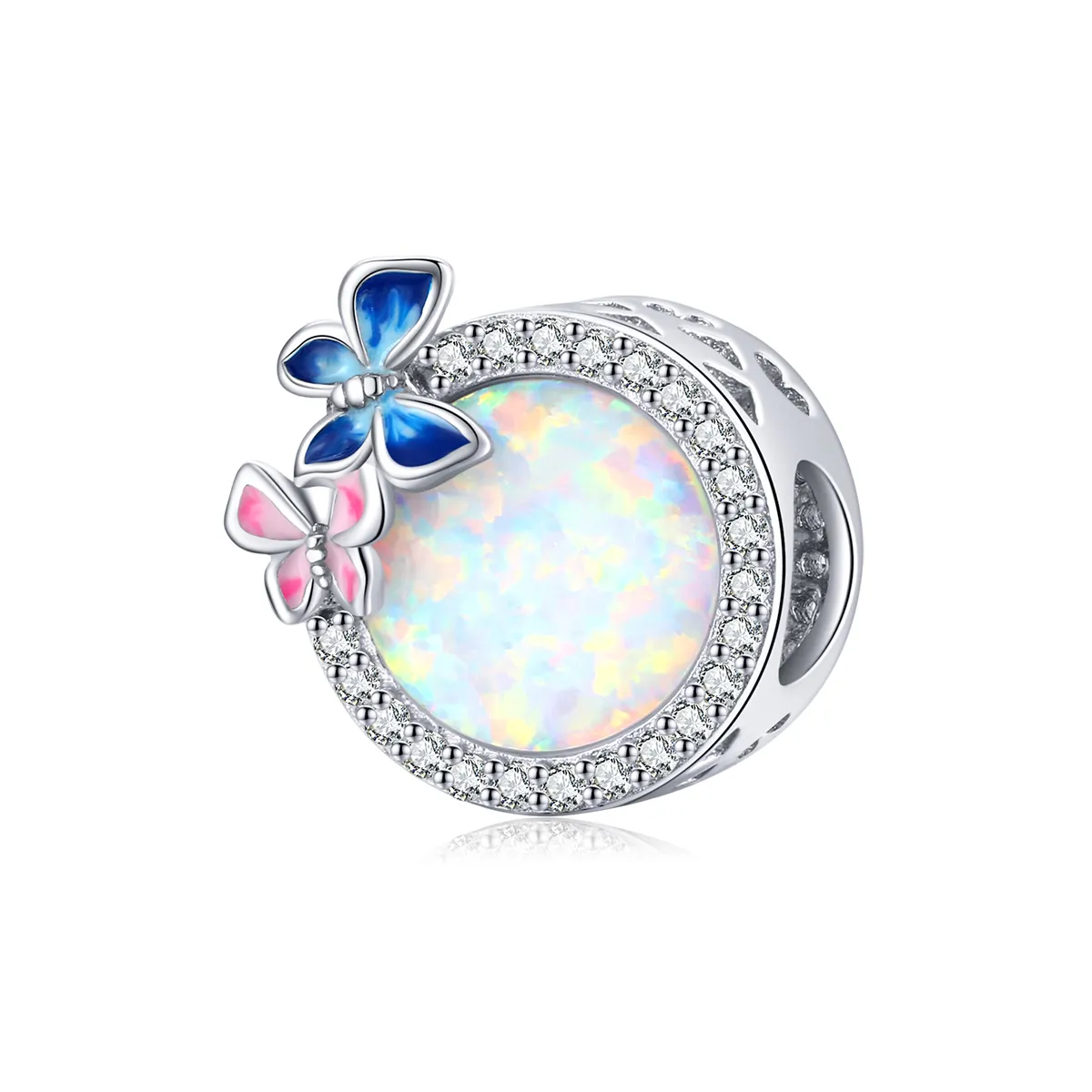 Pandora Style Silver Butterflies In Spring Charm - SCC1730