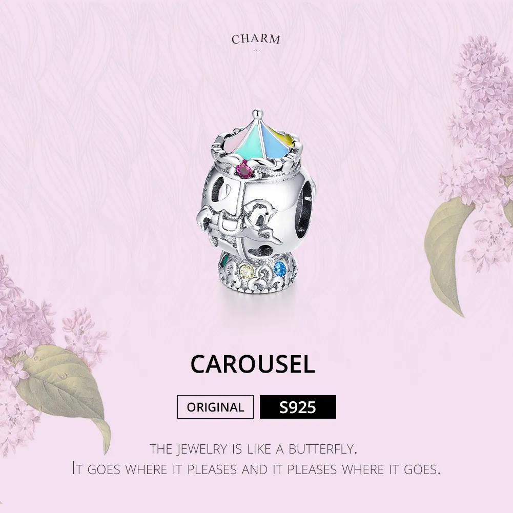 Pandora Style Silver Carousel Charm - SCC1499