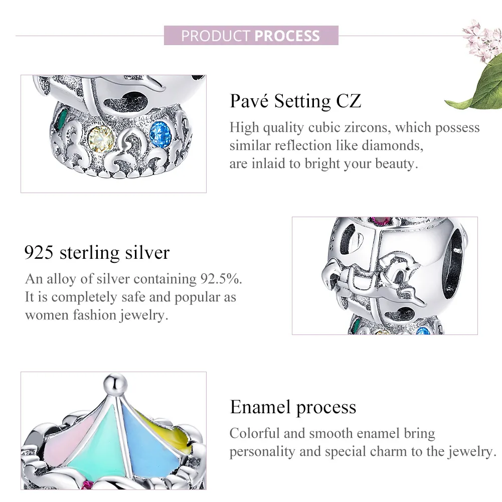 Pandora Style Silver Carousel Charm - SCC1499