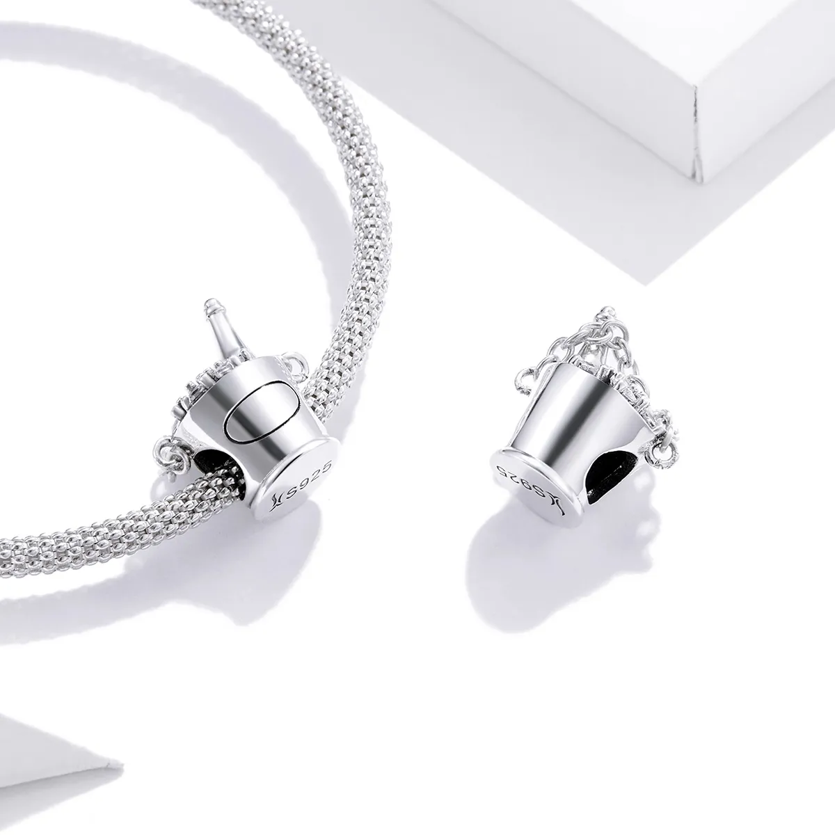 Pandora Style Silver Champagne Bucket Charm - SCC1687