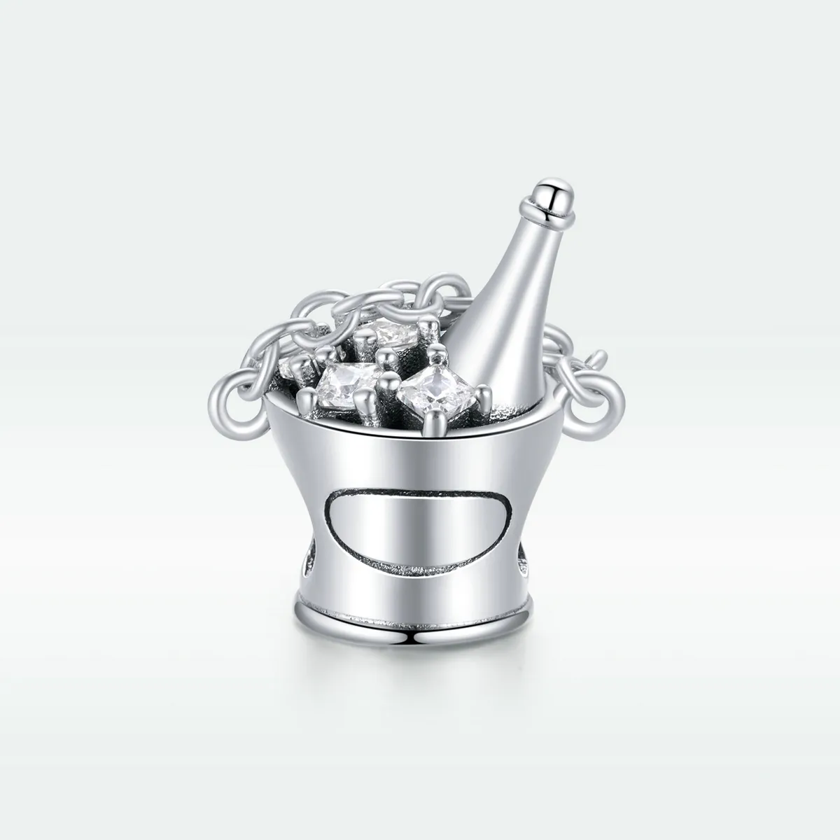 Pandora Style Silver Champagne Bucket Charm - SCC1687